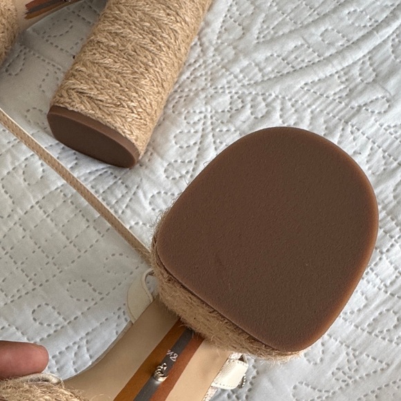 NWT SAM EDELMAN Kade ankle strap espadrille platform sandal beige size 8.5 - Picture 9 of 10